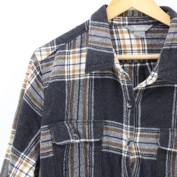 Natural Reflections Flannel Shirt Women Multicolor Plaid Button Down Collared 1X - Picture 3 of 9